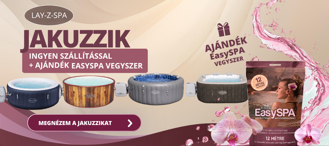 Jakuzzik ingyenes szállítással és ajándék EasySPA vegyszercsomaggal