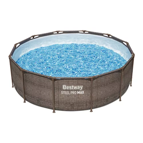 Bestway MYKONOS LUX homokszűrős vízforgatóval rattan hatású fémvázas medence szett 366 x 100 cm