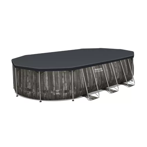 Bestway ESPIRITU fa hatású ovális fémvázas medence szett 610 x 366 x 122 cm