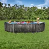 Bestway ESPIRITU fa hatású ovális fémvázas medence szett 610 x 366 x 122 cm