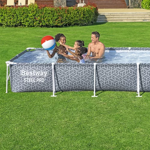 Bestway Turqouise Bay szögletes fémvázas medence szett 366 x 201 x 66 cm