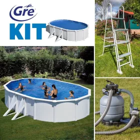 GRE KIT 5 fémfalas családi medence szett 5,0 x 3,0 x 1,2 m
