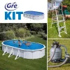 GRE KIT 7 fémfalas családi medence szett 7,3 x 3,75 x 1,2 m