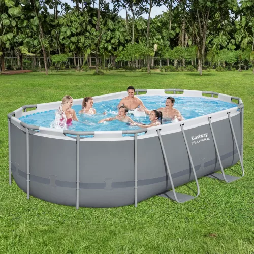 Bestway PUERTO RICO ovális fémvázas medence szett 424 x 250 x 100 cm