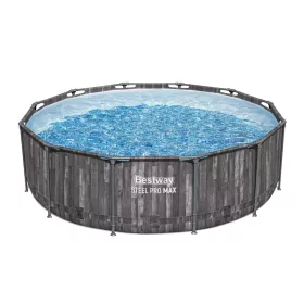   Bestway Polinézia 366 cm x 100 cm fa hatású fémvázas medence szett