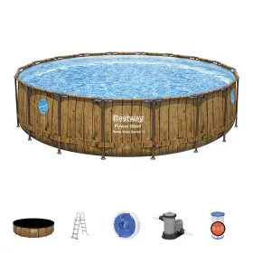   Bestway BORA BORA rattan hatású fémvázas medence szett 549 x 122 cm