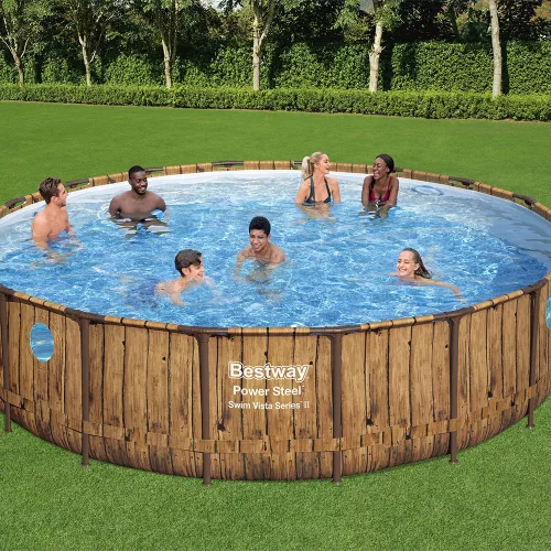 Bestway BORA BORA rattan hatású fémvázas medence szett 549 x 122 cm