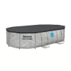 Bestway ARUBA rattan hatású fémvázas ovális medence szett ablakkal 488 x 305 x 107 cm