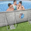 Bestway ARUBA rattan hatású fémvázas ovális medence szett ablakkal 488 x 305 x 107 cm