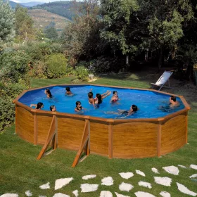 GRE WOOD 610 x 375 x 120 cm ovális merevfalú medence