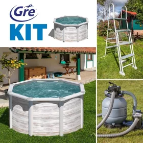   GRE KIT NORDIC kerek fémfalas családi medence szett 460 x 120 cm
