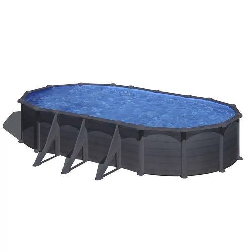 GRE KIT GRAPHITE fémfalas családi medence szett 7,3 x 3,75 x1,2 m