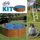 GRE KIT WOOD kerek fémfalas családi medence szett 3,5 x 1,2 m