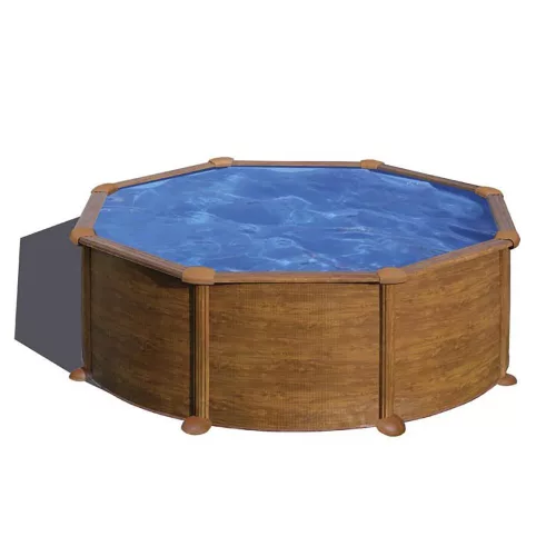 GRE KIT WOOD kerek fémfalas családi medence szett 3,5 x 1,2 m