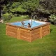 GRE TIMBER szögletes fa medence 305 x 305 x 119 cm