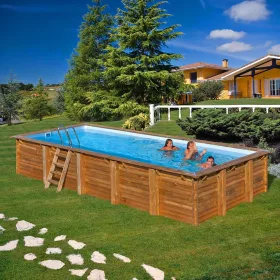 GRE TIMBER szögletes fa medence 8,0 x 4,0 x 1,46 m