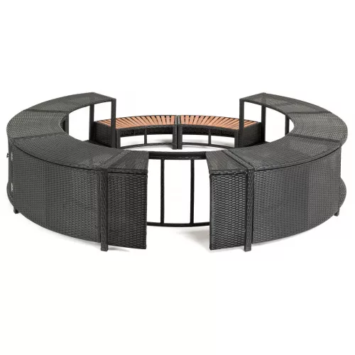 Lay-Z-Spa kör alakú rattan pezsgőfürdő bútor, 180 cm, fekete