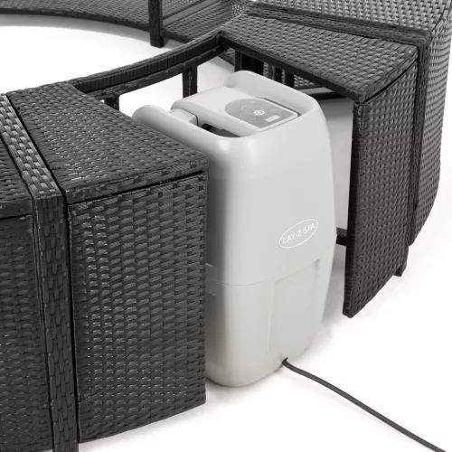 Lay-Z-Spa kör alakú rattan pezsgőfürdő bútor, 180 cm, fekete