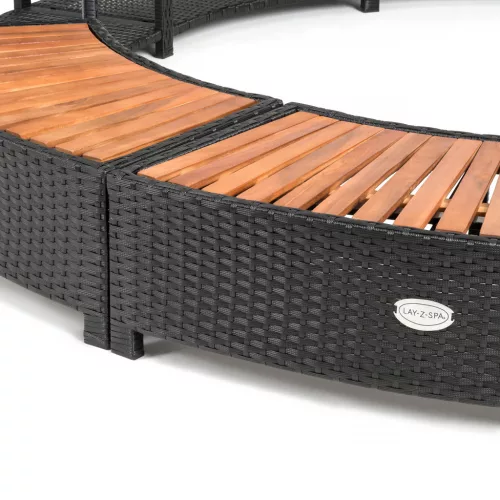 Lay-Z-Spa kör alakú rattan pezsgőfürdő bútor, 200 cm, fekete