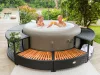Lay-Z-Spa kör alakú rattan pezsgőfürdő bútor, 200 cm, fekete