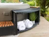 Lay-Z-Spa kör alakú rattan pezsgőfürdő bútor, 200 cm, fekete