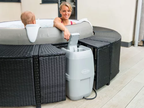 Lay-Z-Spa kör alakú rattan pezsgőfürdő bútor, 200 cm, fekete