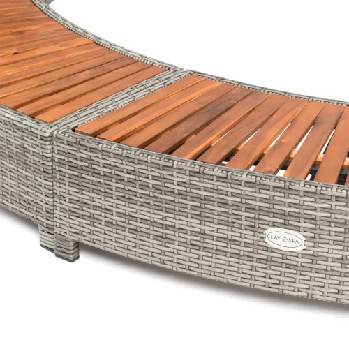 Lay-Z-Spa kör alakú rattan pezsgőfürdő bútor, 200 cm, szürke