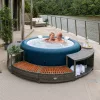 Lay-Z-Spa kör alakú rattan pezsgőfürdő bútor, 200 cm, szürke