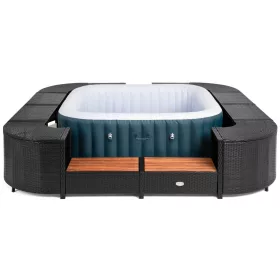   Lay-Z-Spa négyzet alakú rattan pezsgőfürdő bútor, 188 cm, fekete