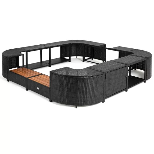 Lay-Z-Spa négyzet alakú rattan pezsgőfürdő bútor, 188 cm, fekete