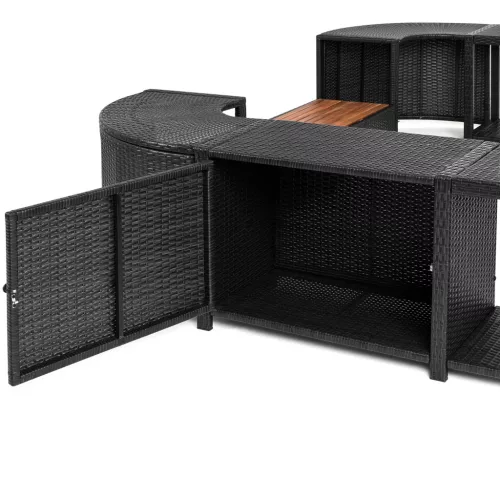 Lay-Z-Spa négyzet alakú rattan pezsgőfürdő bútor, 188 cm, fekete