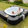 Lay-Z-Spa négyzet alakú rattan pezsgőfürdő bútor, 188 cm, fekete