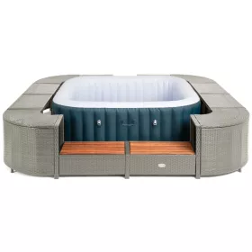   Lay-Z-Spa négyzet alakú rattan pezsgőfürdő bútor, 188 cm, szürke