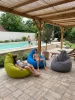 Beantime Comfort Outdoor Living babzsákfotel szürke 90x100 cm