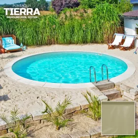   TIERRA SAND  POOL süllyesztett kör medence 5,0 x 1,5 m , homok színű fóliával