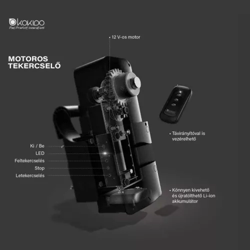 Motoros mobil tekercselő + 3 x 215 cm tengely szett
