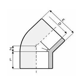 PVC Könyök 45 fokos D50